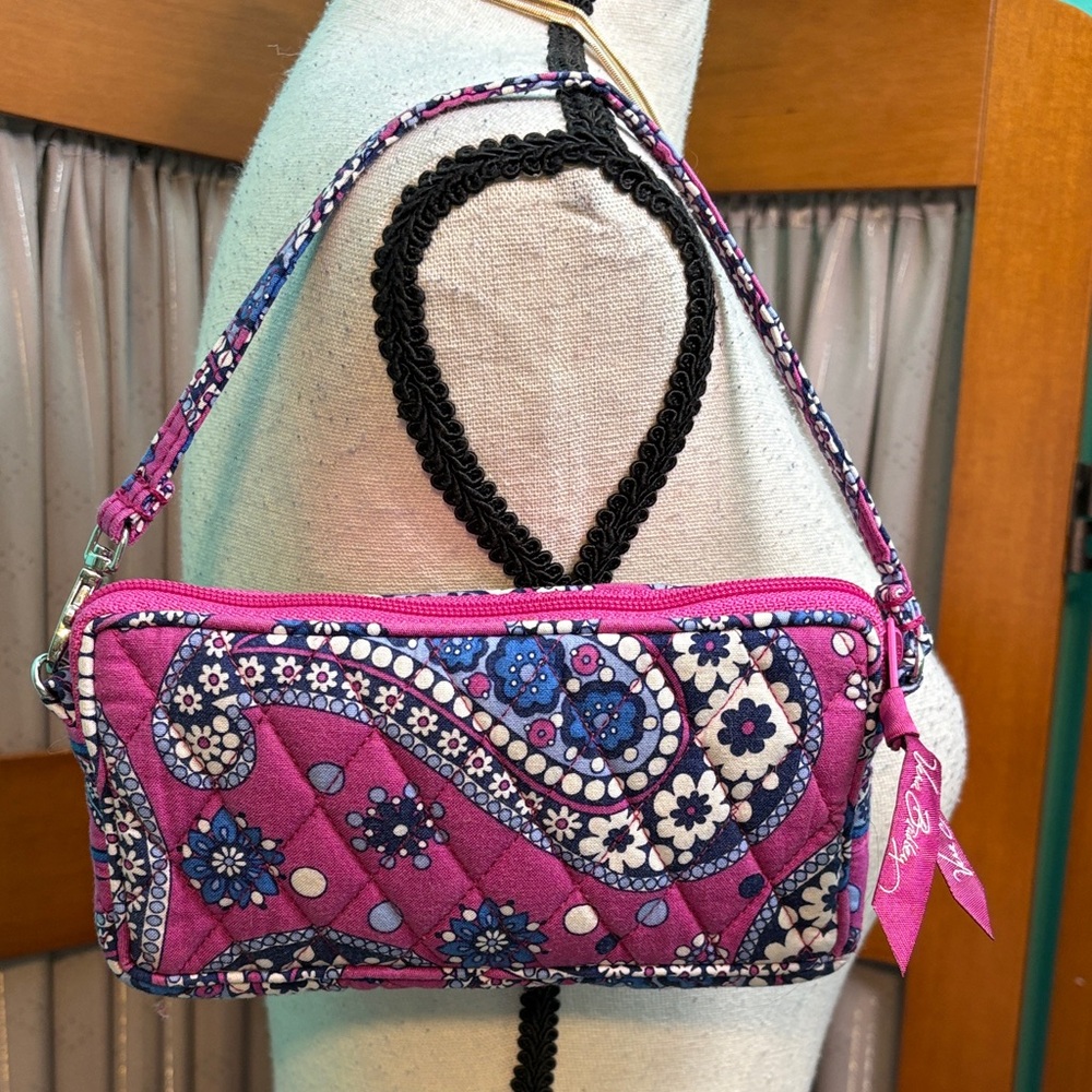 Vera Bradley Pink and Blue Floral Paisley Clutch